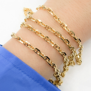 Buy Gold Plated 925 Sterling Silver Diamond Cut Marina Chain